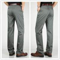 Men's Classic Straight Leg Dress Pants - Relaxed Fit Trousers - full body