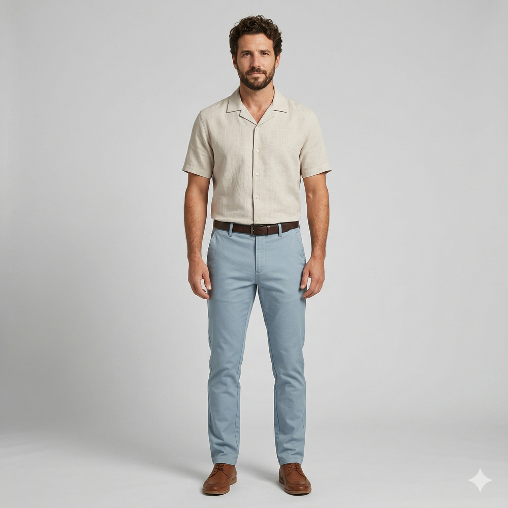 Men's Cotton Linen Straight Pants - Breathable Casual Trousers