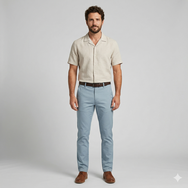 Men's Cotton Linen Straight Pants - Breathable Casual Trousers