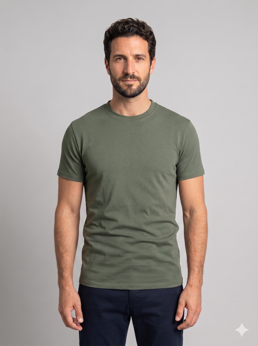 Men's Magnetic Snap Henley T-Shirt — Solid Color Casual Short Sleeve Tee
