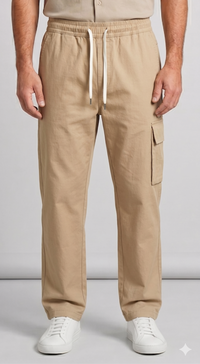 Men's Drawstring Cargo Pants — Loose Straight Outdoor Hiking Trousers