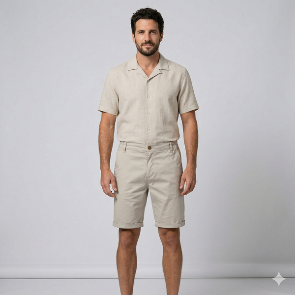 Men's Cotton Casual Shorts - Straight Fit Summer Chino Shorts
