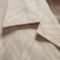 Men's Jacquard Check Short Sleeve Shirt - Casual Button Down - detail