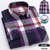 Men's Brushed Cotton Plaid Shirt - Long Sleeve Button Down - view 22