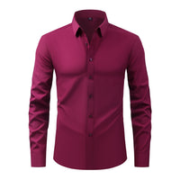 Men's Wrinkle-Free Stretch Dress Shirt - Easy Care Button Down - full body