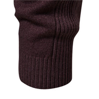 Men's Thick Mock Neck Sweater - Slim Fit Warm Knit Pullover - detail