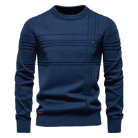 Men's Premium Crewneck Pullover - Solid Knit Sweater - full body