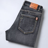 Men's High Waist Stretch Jeans - Loose Fit Casual Denim - view 14