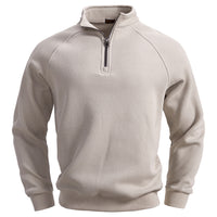 Men's Fleece-Lined Half Zip Sweatshirt - Stand Collar Pullover - view 11