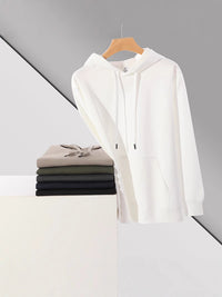 Men's Heavyweight Fleece Hoodie - 320g Cotton Pullover Sweatshirt - back view