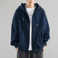 Men's Casual Zip Cardigan Jacket - Plus Size Solid Color - view 12