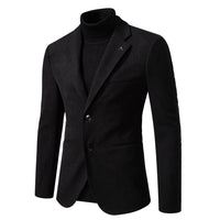 Men's Slim Fit Two-Button Blazer - Solid Color Sport Coat - styled