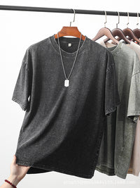 Men's Acid Wash Graphic T-Shirt - Distressed Retro Cotton Tee