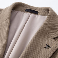 Men's Slim Fit Two-Button Blazer - Solid Color Sport Coat - detail