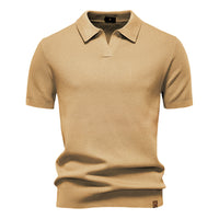 Men's Textured Knit Polo Shirt - Business Casual Short Sleeve - view 16