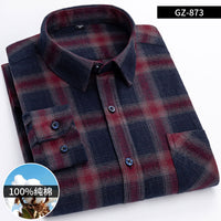 Men's Brushed Cotton Plaid Shirt - Long Sleeve Button Down - view 31