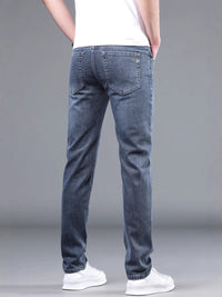 Men's Slim Straight Stretch Jeans - Thick Comfortable Denim - side view