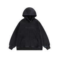 Men's Washed Graphic Hoodie - Heavyweight Fleece Pullover Sweatshirt - fabric detail