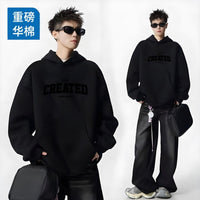 Men's Oversized Hooded Sweatshirt - Heavy Cotton Street Style Top - styled