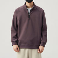 Men's Trendy Half Zip Sweatshirt - College Style Stand Collar - view 11