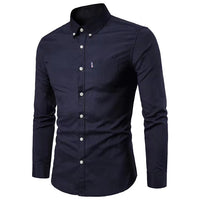 Men's Oxford Cotton Dress Shirt - Non-Iron Slim Fit Long Sleeve - detail