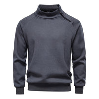 Men's Fleece-Lined Zip Jacket - Stand Collar Sweatshirt - fabric detail