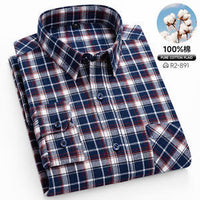 Men's Brushed Cotton Plaid Shirt - Long Sleeve Button Down - view 48