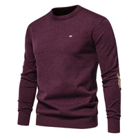 Men's Casual Crewneck Pullover Sweater - Knit Top - close up