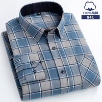 Men's Brushed Cotton Plaid Shirt - Long Sleeve Button Down - view 18