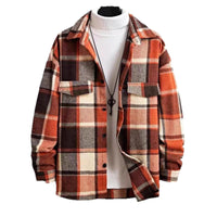 Men's Classic Plaid Flannel Shirt - Vintage Brushed Long Sleeve - detail