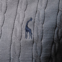 Men's Deer Embroidered Crewneck Sweater - Premium Knit Pullover - side view
