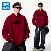 Men's Oversized Hooded Sweatshirt - Heavy Cotton Street Style Top - full body