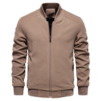 Men's Slim Fit Stand Collar Jacket - Lightweight Casual - fabric detail