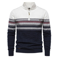 Men's Ribbed Knit Turtleneck - Slim Fit Winter Pullover - full body