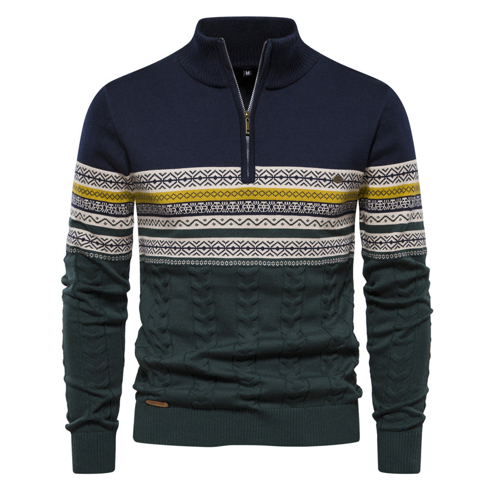 Men's Ribbed Knit Turtleneck - Slim Fit Winter Pullover