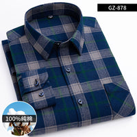 Men's Brushed Cotton Plaid Shirt - Long Sleeve Button Down - view 35