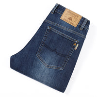 Men's Slim Straight Stretch Jeans - Thick Comfortable Denim - view 20