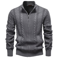 Men's Knit Cardigan Jacket - Full Zip Sweater Coat - styled
