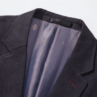 Men's Slim Fit Wool Blend Overcoat - Short Length - detail