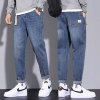 Men's Retro Casual Slim Straight Jeans - front view