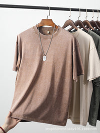 Men's Acid Wash Graphic T-Shirt - Distressed Retro Cotton Tee - back view