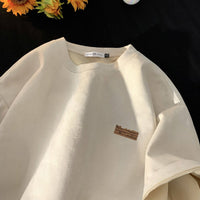 Men's Suede Heavyweight Crewneck Tee - Vintage Summer Top - fabric detail