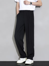 Men's Ice Silk Wide Leg Pants - Lightweight Summer Trousers - side view