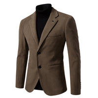 Men's Slim Fit Two-Button Blazer - Solid Color Sport Coat - back view