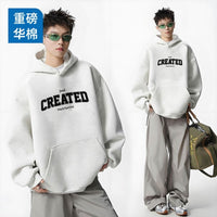 Men's Oversized Hooded Sweatshirt - Heavy Cotton Street Style Top - front view
