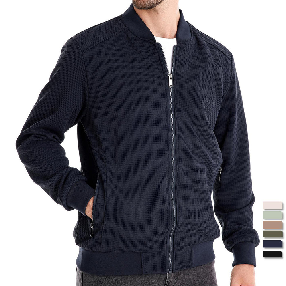 Men's Slim Fit Stand Collar Jacket - Lightweight Casual