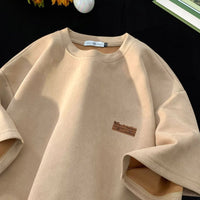 Men's Suede Heavyweight Crewneck Tee - Vintage Summer Top - styled
