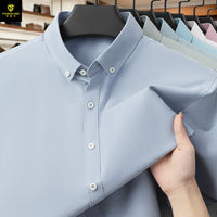 Men's Oxford Cotton Short Sleeve Shirt - Casual Button Down - view 13