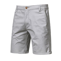Men's Classic Cotton Chino Shorts - Casual Flat Front Summer Shorts - model wearing