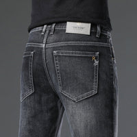 Men's Slim Straight Stretch Jeans - Thick Comfortable Denim - view 11